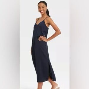 A New Day Black V-Neck Slip Dress